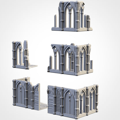 Cathedral Ruins | Sci-Fi Fantasy Terrain | 28mm Tabletop Role Playing & Wargaming | Warhammer 40k | Old World | Age of Sigmar