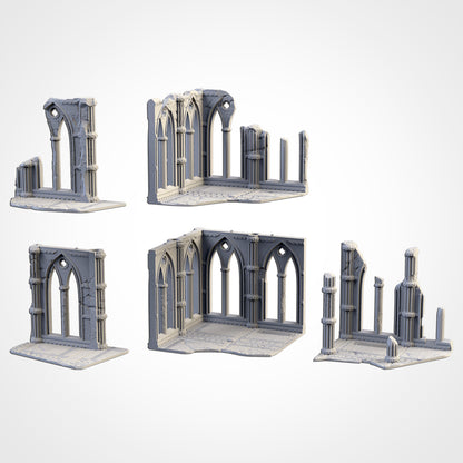 Cathedral Ruins | Sci-Fi Fantasy Terrain | 28mm Tabletop Role Playing & Wargaming | Warhammer 40k | Old World | Age of Sigmar