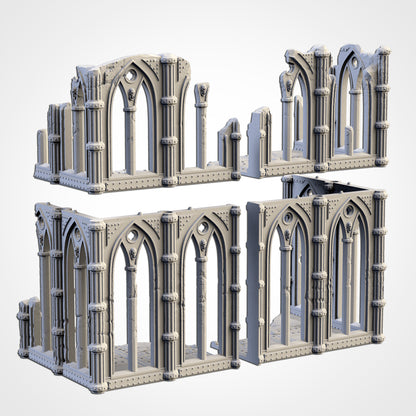 Cathedral Ruins | Sci-Fi Fantasy Terrain | 28mm Tabletop Role Playing & Wargaming | Warhammer 40k | Old World | Age of Sigmar