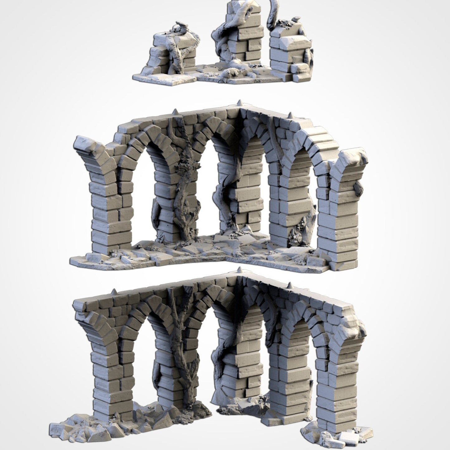 Abandoned City Ruins | 3D Printed Terrain by Txarli Factory | Warhammer 40k | Old World | Age of Sigmar Fantasy Scenery