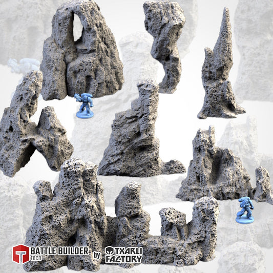 Volcanic Rock Terrain | Post Apocalyptic | Wargames | DnD | Dungeons and Dragons | Warhammer | Diorama